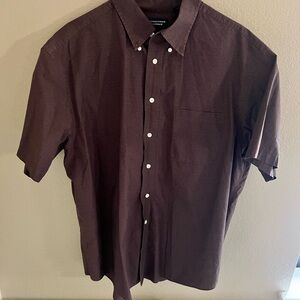Wine red short sleeve Roundtree XL button down